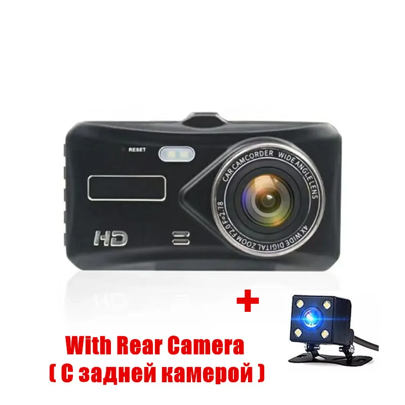 dual camera Car Follower 4" Full HD 1080P Car DVR IPS Car Camera Dual Lens Dash Cam G-sensor Parking Front+Rear View Camera Video Recorder - Название цвета: dual camera