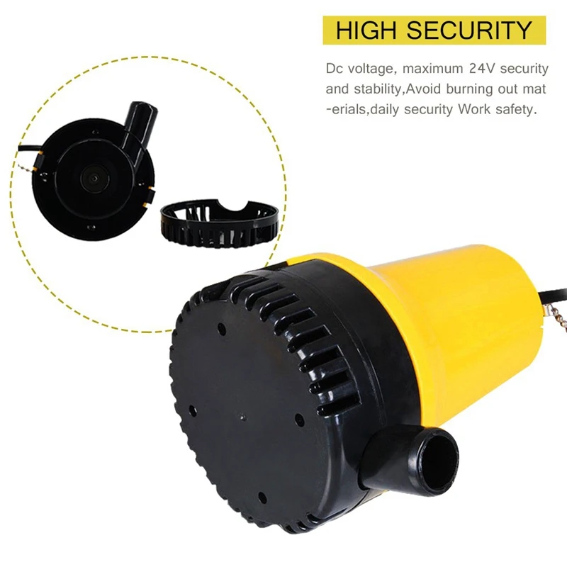 Bilge Pump, 12V  Micro-  Dc Immersible Submersible Agricultural Irrigation Portable Electric Water Removal Pump Hot Sale yellow