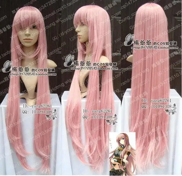 Парик VOCALOID LUKA Длинные темно-розовые прямые волосы парик 80 см Длинные Косплей парики