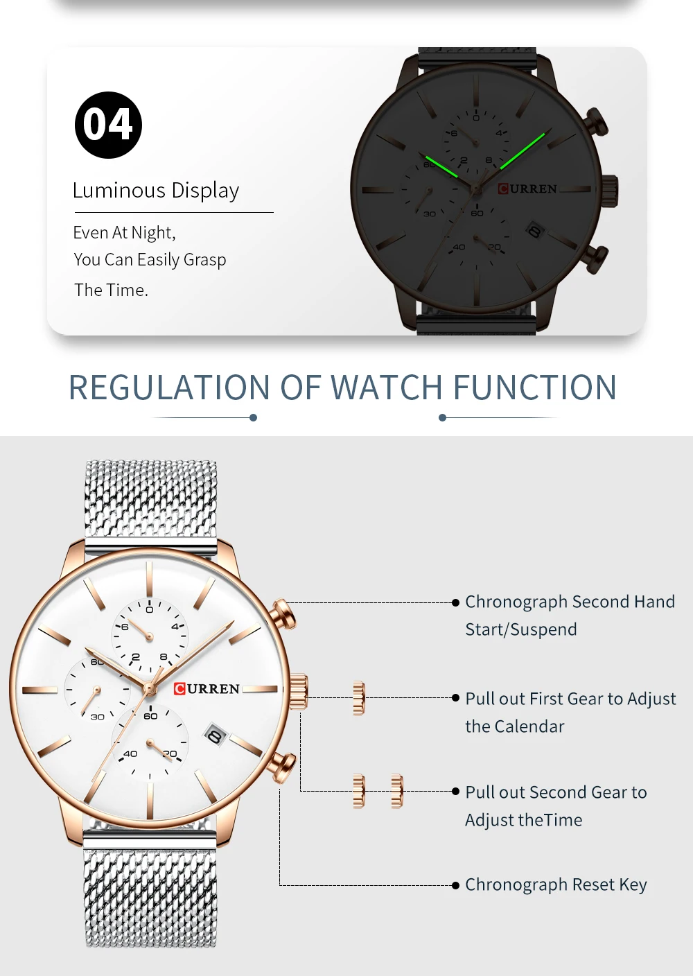 Новинка CURREN Топ Роскошный хронограф часы Мужские кварцевые наручные часы водонепроницаемые стальные механические часы мужские деловые модные брендовые часы