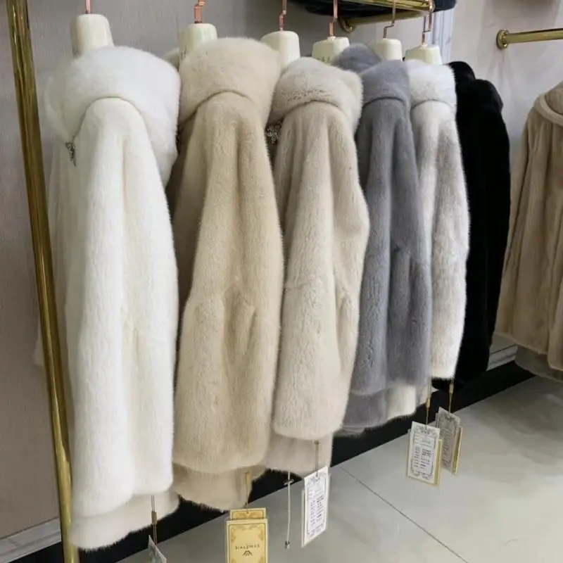 Натуральное натуральное женское Норковое меховое пальто Женская куртка норковая меховая верхняя одежда