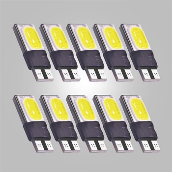 

10pcs T10 LED W5W Car light Bulb Luces LED Para Auto Interior Side light COB 12chip License Plate Light marker Lamp DC 12V