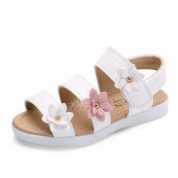 

2020 Flower Summer New Princess Shoes Girls Baby Sandals Soft Bottom Non-Slip 1-12 Years Children Beach Shoes Sandals For Girls