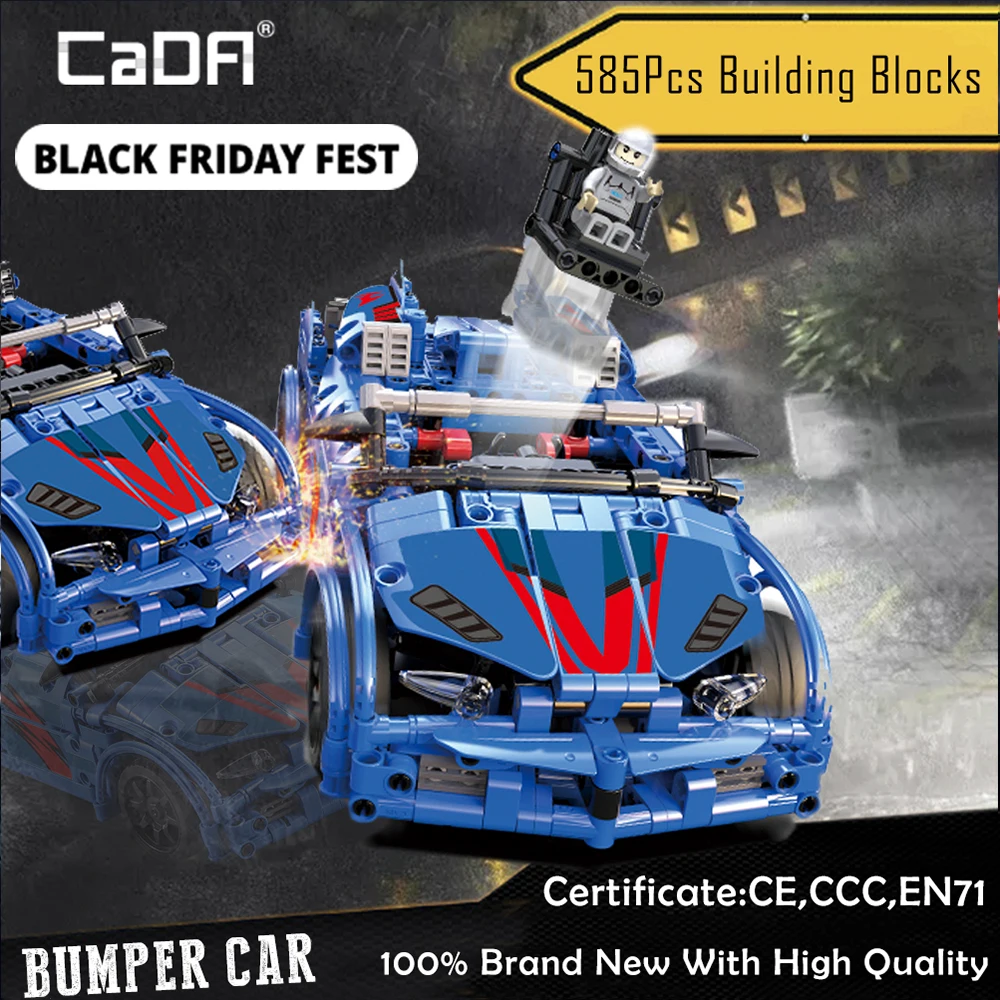 

CaDa RC Bricks 585Pcs Building Blocks,Remote Control Burst Collision Racing Cars Seat Ejection Boy Gift Toys DIY For Kids