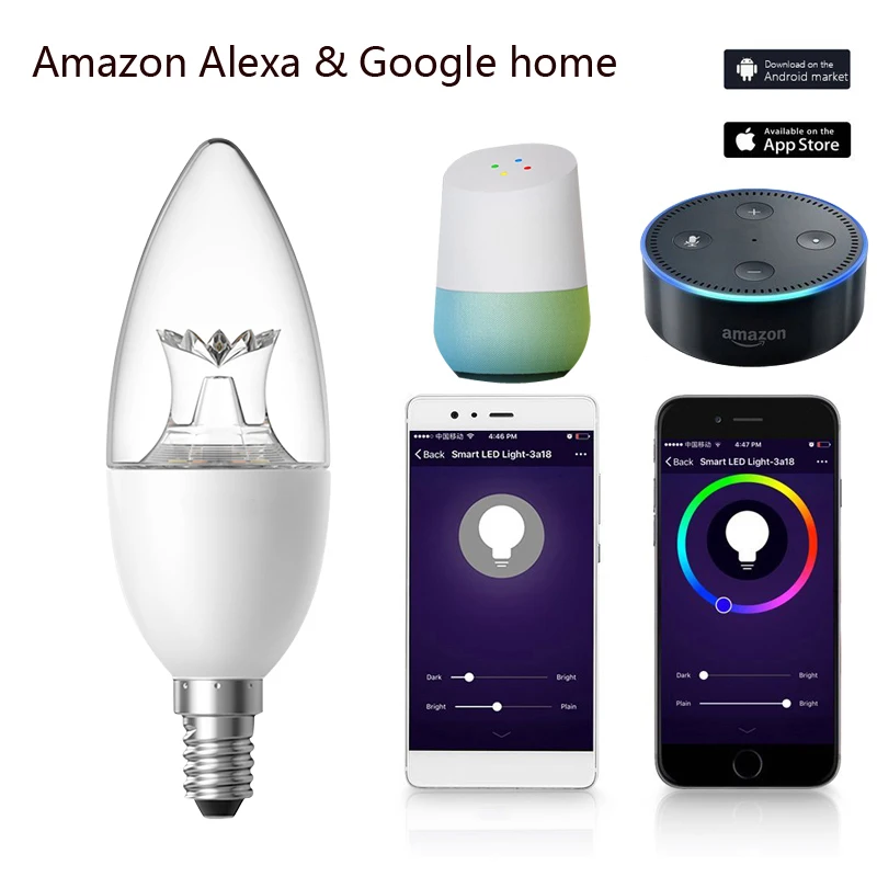 Smart Life wifi светодиодный 6 Вт лампочка светодиодный телефон пульт дистанционного управления совместим с Google Home Alexa Cool Voice control электрическая лампочка с регулируемой яркостью