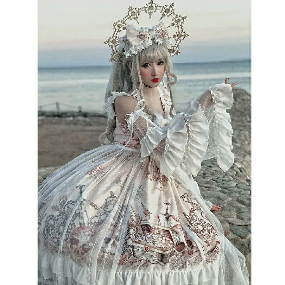 Cosplay&ware Japanese Gothic Jsk Lolita Dress Women Vintage Victorian Sleeveless Bow Princess Tea Party Dresses Girls Chic Print -Zentai shop online H63c170a983bb4d2e9881eaf9deb6a7e7R.jpg