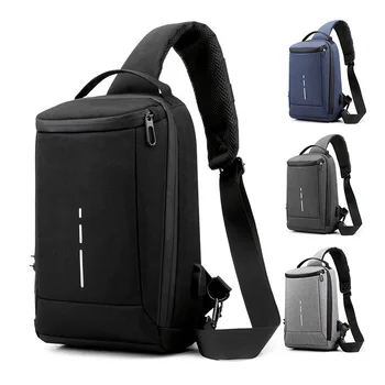 

Men's crossbody bag Multifunction Sling Bag Men Bag Waterproof Crossbody Bag USB Charging Messengers Chest Bag Shoulder Bag Male