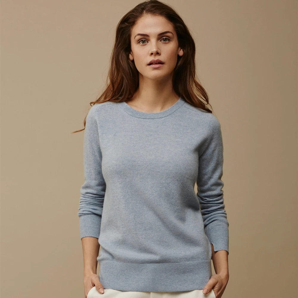 adohon 2020 woman winter 100% Cashmere sweaters knitted Pullovers jumper High Quality Warm Female O-neck Black white cheap top