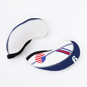 

Portable Blue White American Flag Pattern Sports Entertainment Movement Golf Club Cover Club Iron Cover Golf Head Cover