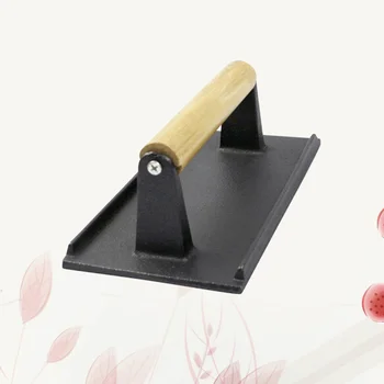 

1PC Press Meat Plate Uncoated Plaid Cast Iron Plate for Home Camping Store Restaurant