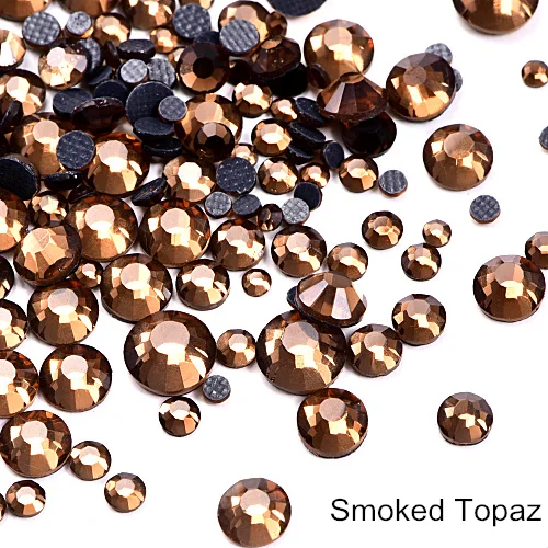 Smoked Topaz SS6-SS30 DMC исправление Rhinstone Flatback стразы железные стразы исправление свадебное платье со стразами B2007 - Цвет: Smoked Topaz