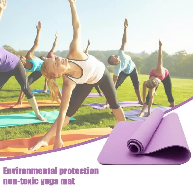 Прочная Циновка для йоги Многофункциональный дышащий TPE фитнес йога коврик Безвкусный противоскользящие Спортивные щитки w/позиция линии