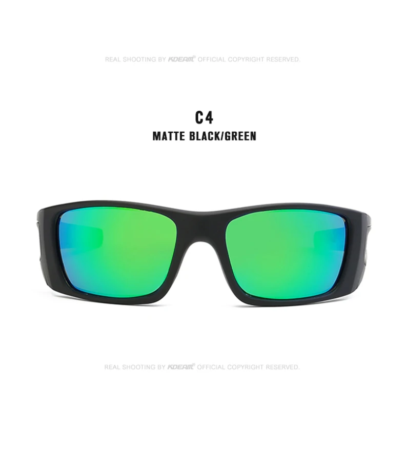 Прямоугольные поляризационные солнцезащитные очки для мужчин бренд KDEAM, спортивные солнцезащитные очки для бега, скалолазания, линзы с настоящим покрытием TR90, оправа KE78