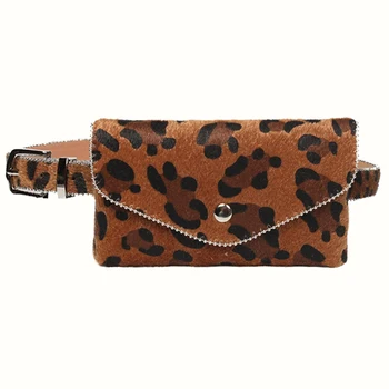 

10PCS / LOT Korean Waist Bag Women Leopard Leather Belt Waist Pack Money Phone Coin Purse Fashion Accessories