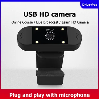 

LED Fill Light USB Beauty Web Camera Auto Focus 1944P HD Webcam Built-in Microphone for Laptop Desktop Computer Accessory PC