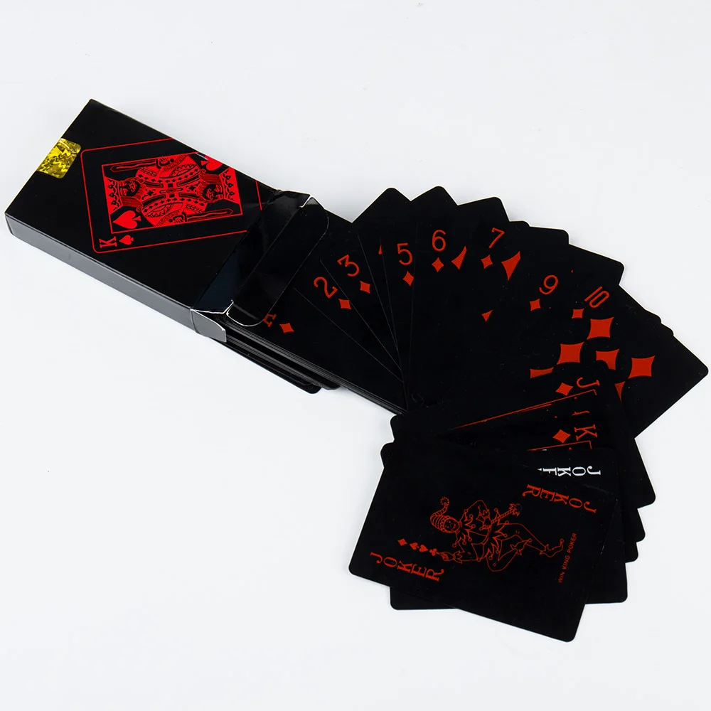 Качество 54 шт. палубные Pokers водонепроницаемый ПВХ пластиковые игральные карты набор трендовых классических Волшебных Инструментов с коробкой пакет