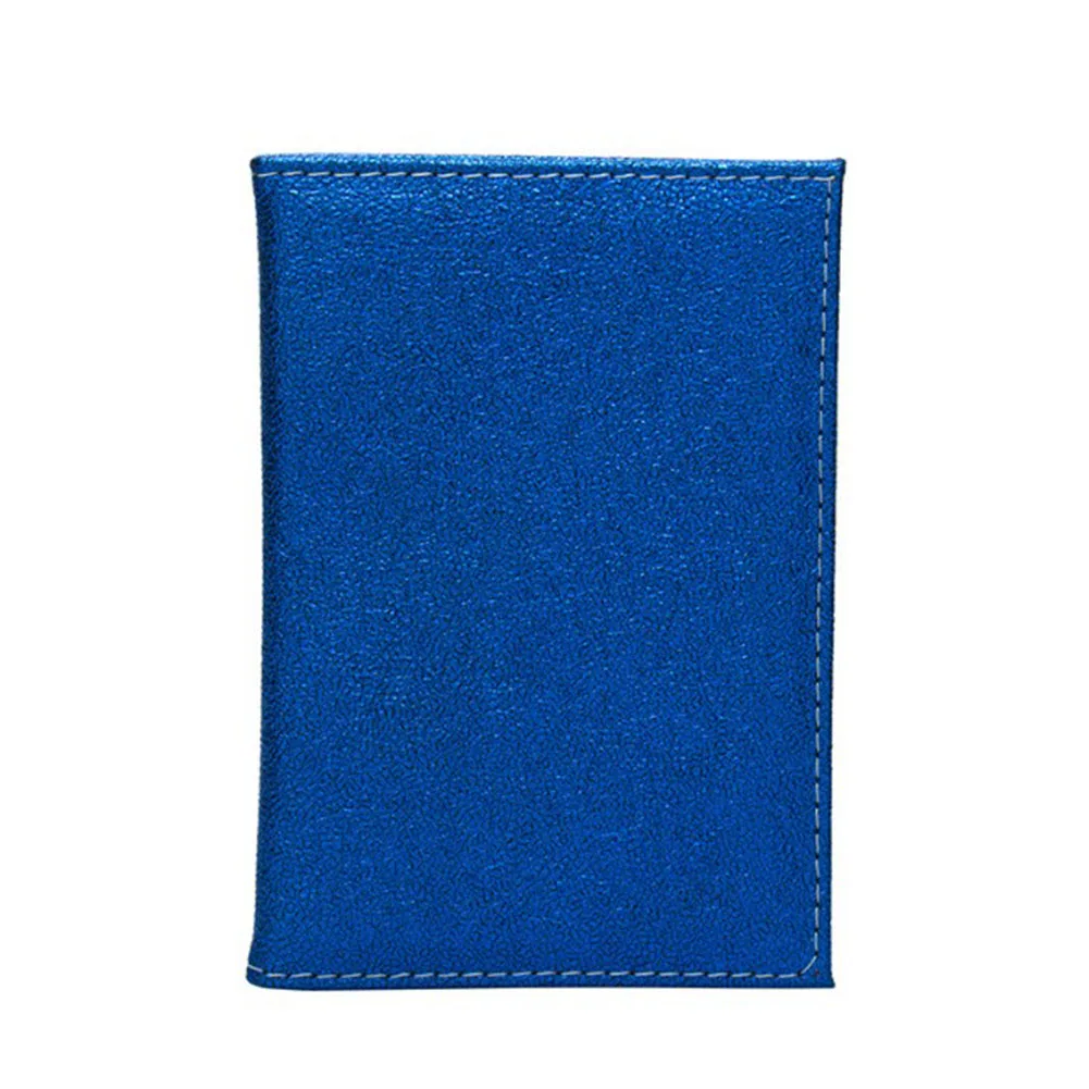 Синий New Artificial PU Women Shiny Passport Holder Couple Models Women's Travel Passport Cover Unisex Card Case Man Card Holder - Цвет: Синий