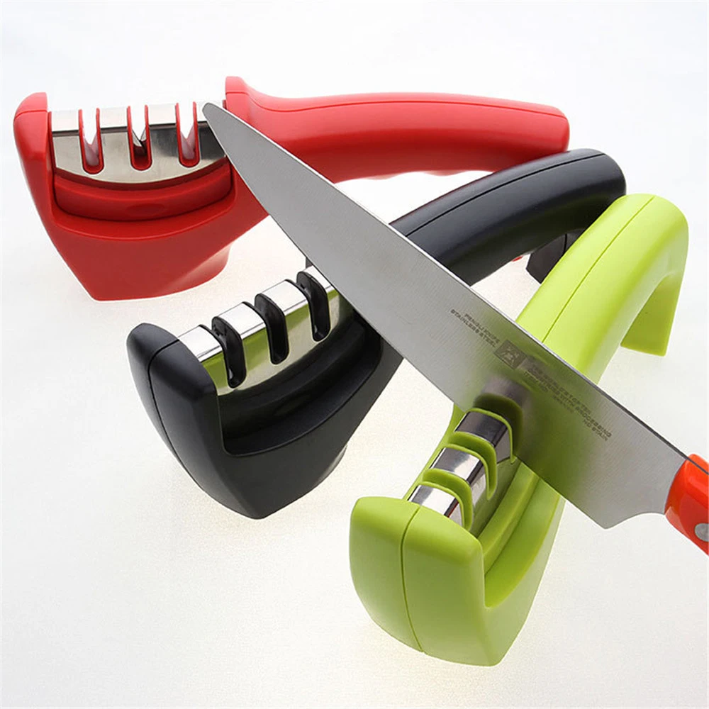 

Professional 3 Stages Knife Sharpener Tool Fixed Angle Kitchen Sharpening Knives Whetstone Ceramic Tungsten Iron Steel Grinder