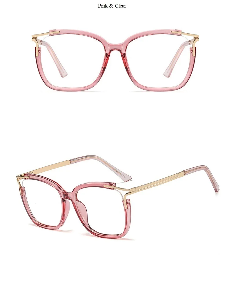 Hollow Out TR90 Frame Clear Lens Glasses Frame For Women Vintage Square Cat Eye Eyeglasses Female Myopia Shades Transparent Red