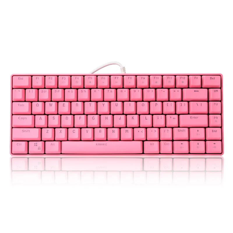 

Pink GIRL'S Series 82 Keys Mini Machinery RGB Full Color 16.8 Million-Color PBT Key Cap Keyclick Really Mechanical Keyboard