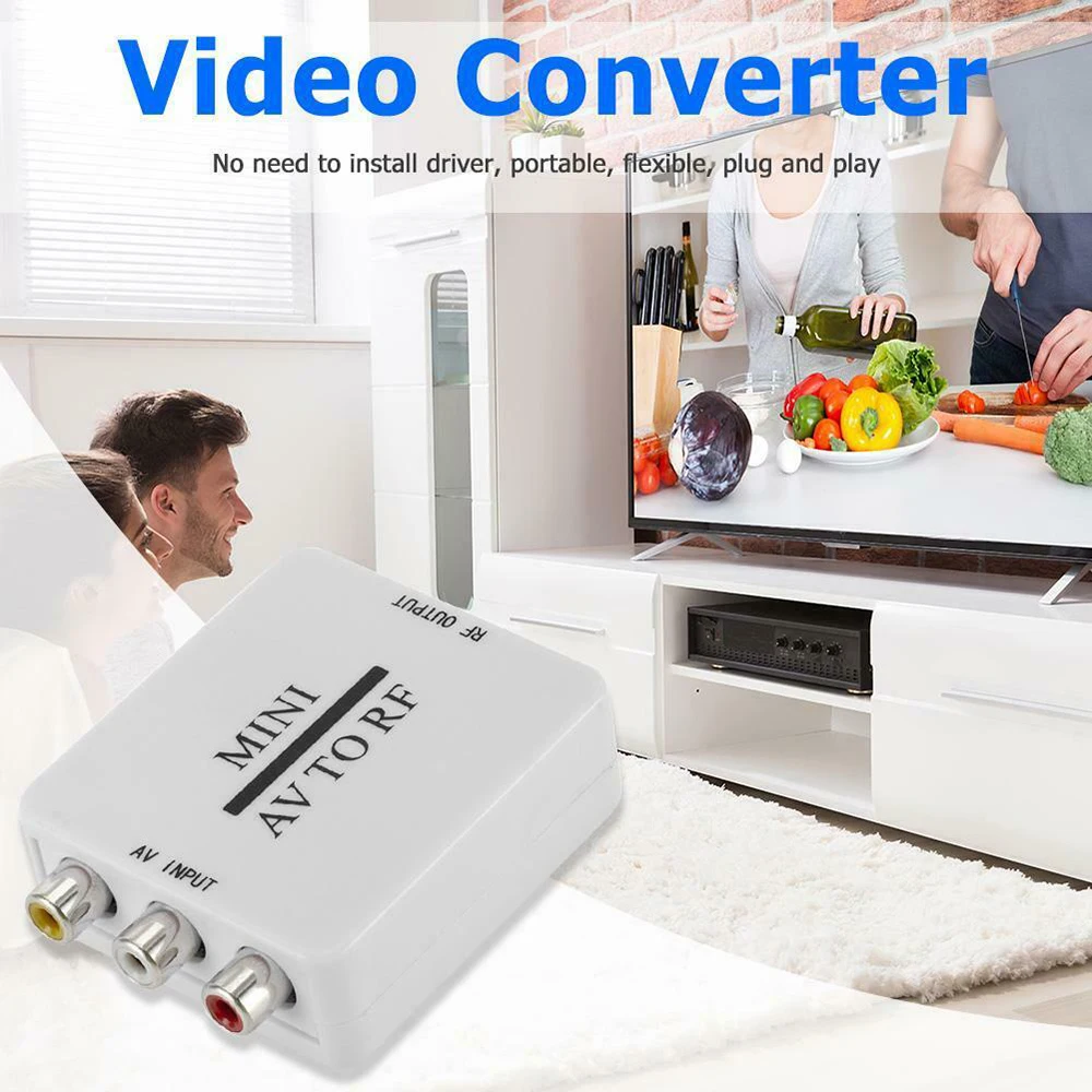 Мини преобразователь для HD видео RCA AV CVSB в RF видеоадаптер поддержка MHz 61 25 67