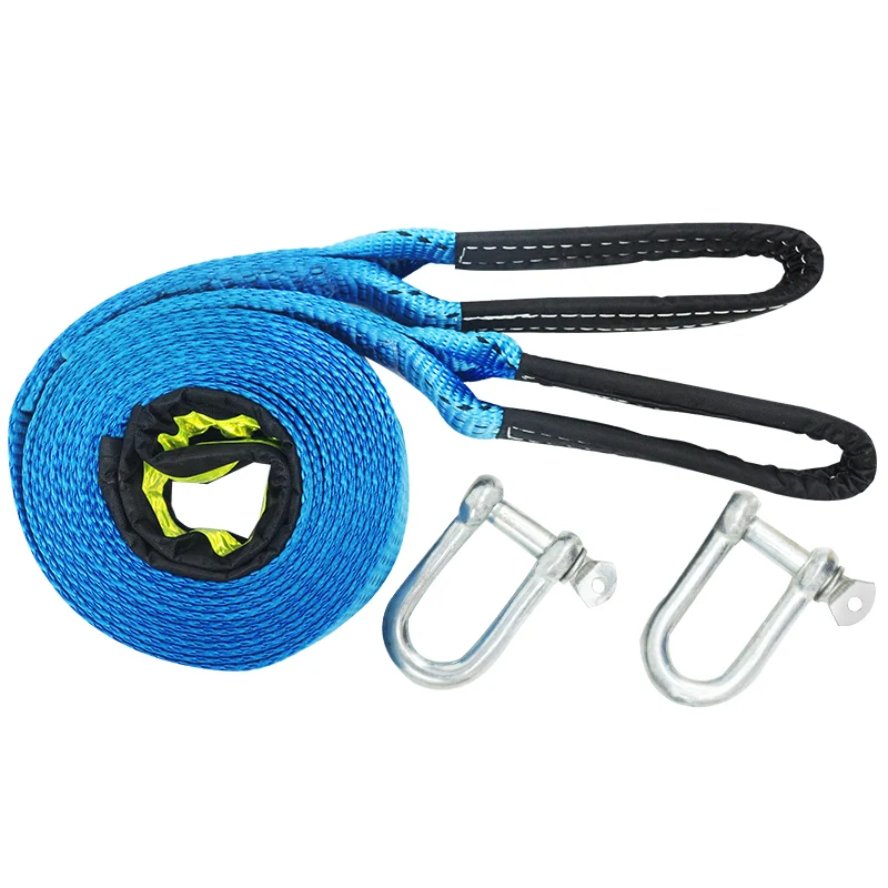 5M 8Tons Car Towing Rope Strape Cable With U Hooks Shackle High Strength Nylon Reflective Light For Truck Trailer SUV | Автомобили и