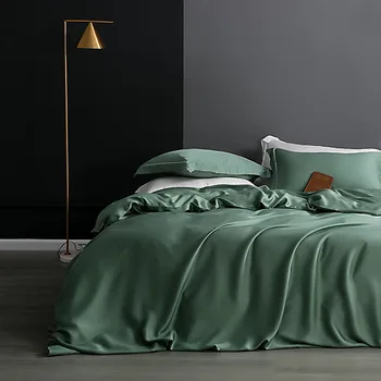 

Spring and Summer 60 Simple Plain Color Viscose Double-Sided Solid Color Tencel Four-piece Set Sheet Quilt Cover One-Piece 4 Sui