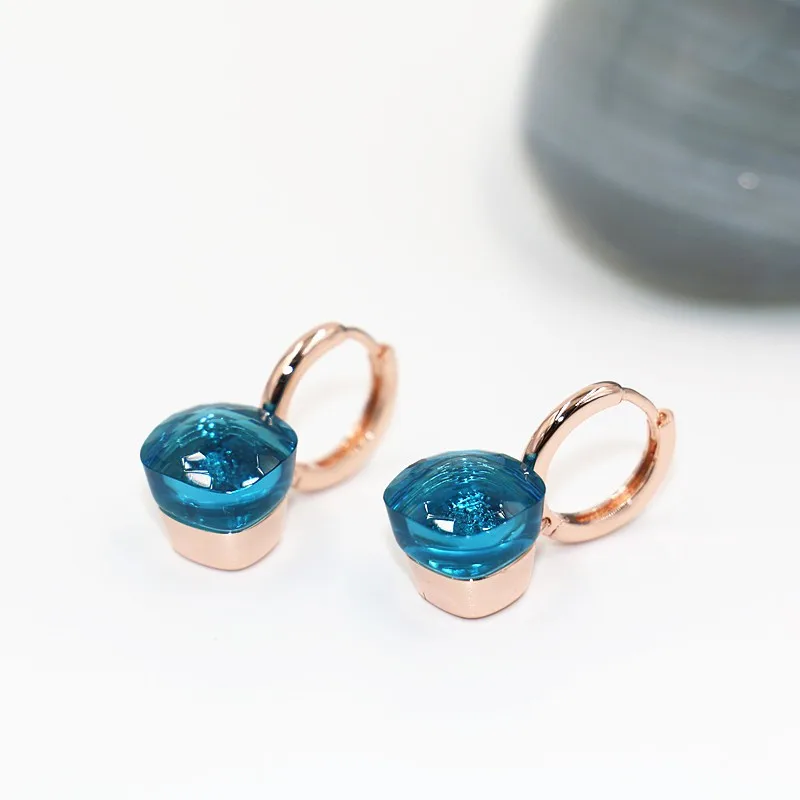Серьги с кристаллами Pomellato конфетные квадратные серьги Платиновое покрытие