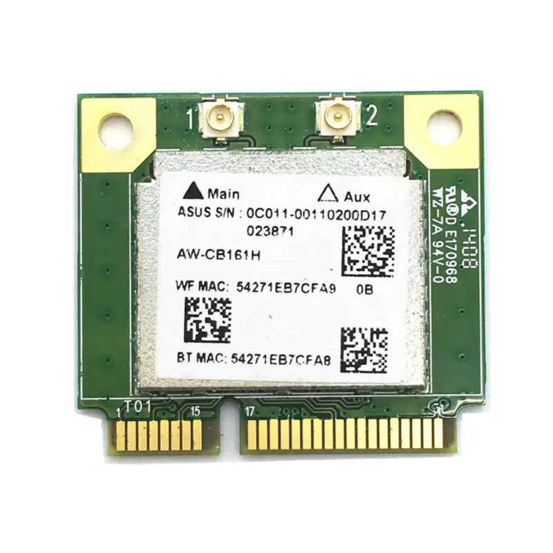 

RTL8821AE 802.11ac WiFi +Bluetooth 4.0 2.4/5.0GHz MINI PCI-E Card 433Mbps general-purpose Dual-band wireless Network Card
