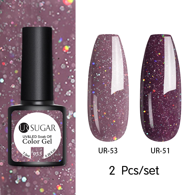 162943 Ur Sugar 2 шт./компл. Блеск УФ набор гель-лаков для ногтей Цвет серии светодиодный Гель-лак для ногтей, Лаки! полупостоянная светодиодный лак для ногтей с блестками Гель - Цвет: 162943