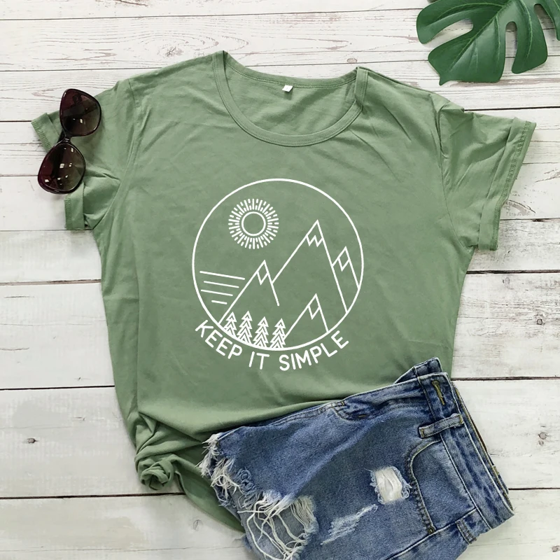 

Keep It Simple T-shirt Aesthetic Women Nature Hiking Tshirt Funny Unisex Graphic Outdoorsy Adventure Summer Tee Shirt Top