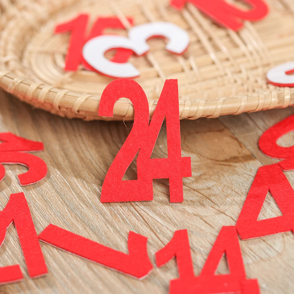 24 Number Felt Countdown Calendar Sticker christmas countdown calendar christmas advent calendar Merry Christmas Advent Calendar Xmas Decor Home Party DIY Gift Packing Label Supplies