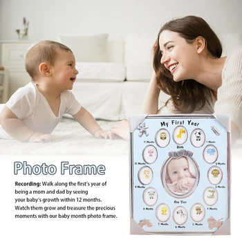

Desktop 13 Slots Growth Birthday Gift Recording 12 Months Memory Bedside Keepsake My First Year Baby Newborn Photo Frame
