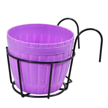 

1pc Hook Wall Fence Bonsai Flower Pots Color Iron Bucket Hanging Basket