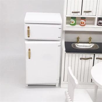 

1Pc 1:12 Dollhouse Furniture Refrigerator Mini Living Room Pretend Play Toy