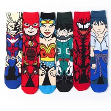 Мужские носки Модные мужские аниме забавные носки хип-хоп персональные носки с символикой аниме мультфильм Мода герой в трубке носки