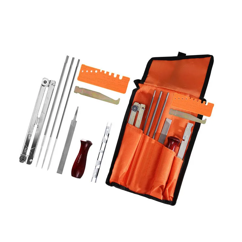 

Hot Sale Set Of 10 Chainsaw Sharpening Kit Sharpener Tool Files Set With Storage Pouch