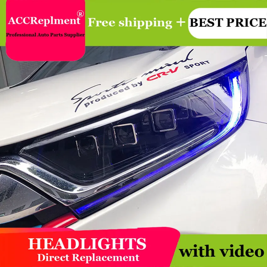 Автомобильный Стайлинг для Honda CRV светодиодный фары- светодиодный головной фонарь все светодиодный Противотуманные фары Дневные ходовые огни