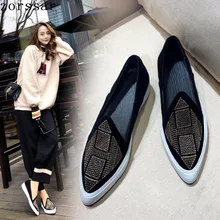 Zorssar/Замшевые летние лоферы; женская повседневная обувь; мокасины; мягкая женская обувь с острым носком; женская обувь на плоской платформе