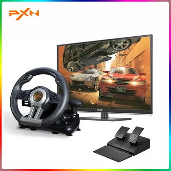 

PXN-V3II Promotion USB 180° PS3 Gaming Steering Wheel, Wired PS3 Racing Game Controller with Dual Pedals