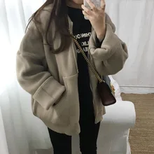 Woherb, Осень-зима, толстый вязаный кардиган, женский свитер, пальто, куртка с капюшоном,, корейские куртки, женская верхняя одежда, Jaqueta Mujer