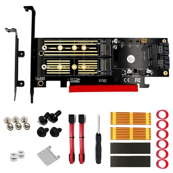 

Upgrade Version 3 in 1 Msata and M.2 NGFF NVME SATA SSD to PCI-E 4X and SATA3 Adapter with Heatsink