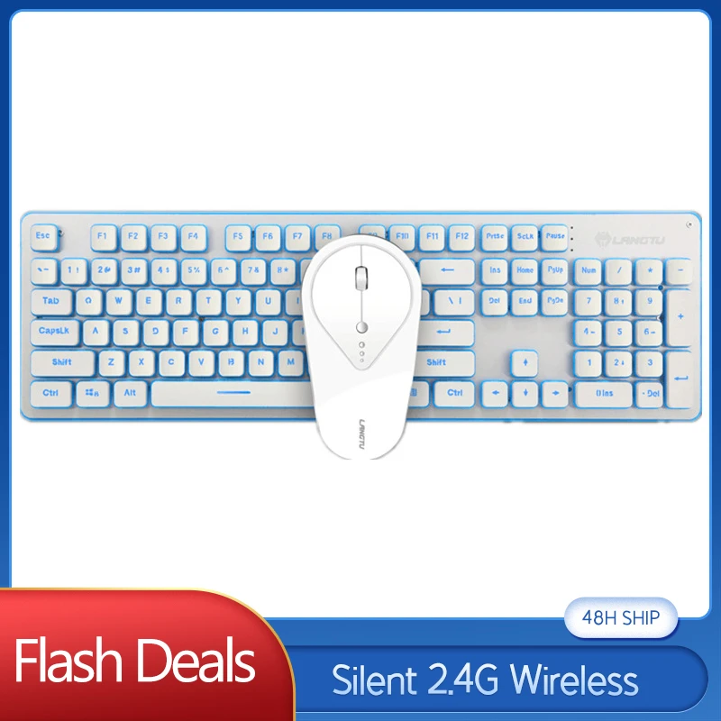 

2.4G Silent Keyboard Mouse Rechargeable Laptop PC Computer Keyboard and mouse for Dell/Lenovo/Asus PC Computer Keypads Wireless