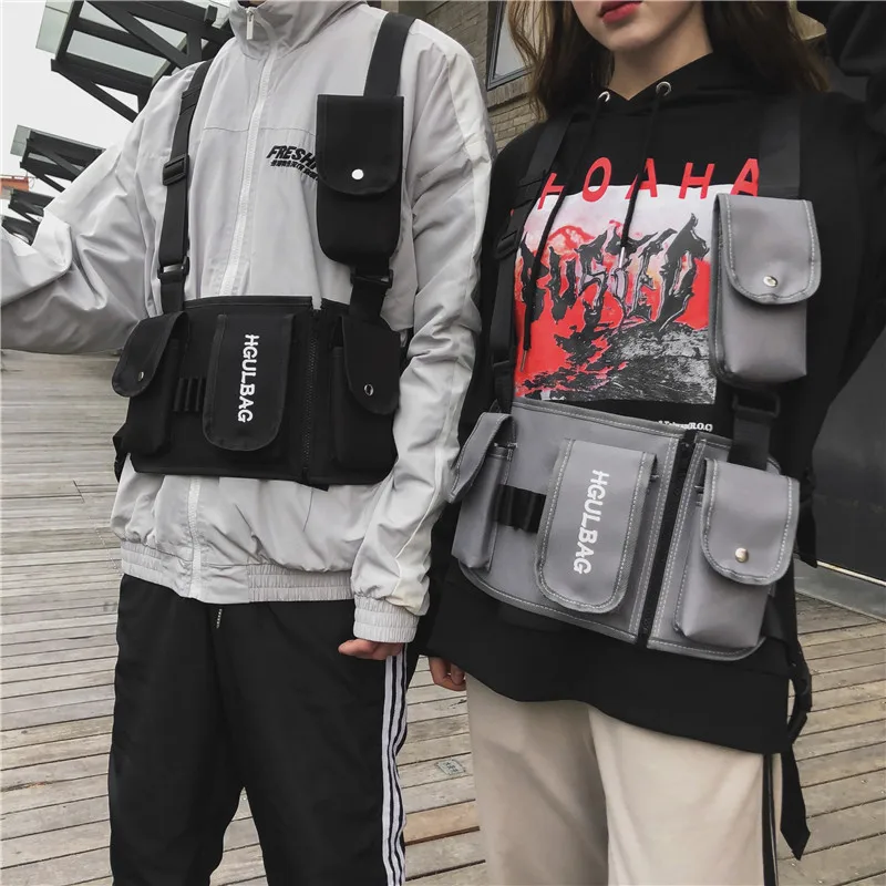 

BD-6410# New Functional Upper Body Tactics Multi-pocket Waistbag Vest Chest Bag Mini Backpack