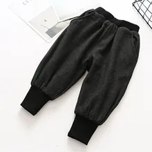 Для мужчин и Для женщин детские штаны нить лапка для ног с начесом и брюки из толстой ткани Повседневное 19 брюки новинка зимы Стиль детская одежда возрастом от 2 до 7 лет-да