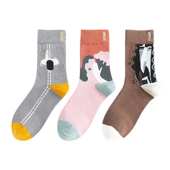 

Fashion Print Men's Socks Unisex Long Cotton Socks Women Hip Hop Happy Socks Calcetines Hombre Autumn Winter Streetwear