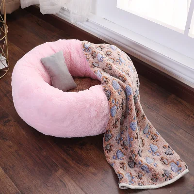 Зимние теплые коврики для кошек, мягкие короткие плюшевые спальные кровати для маленьких собак, кошачьи гнезда, спальный мешок для животных, принадлежности 11,11