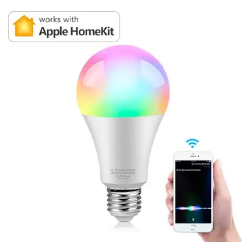 

Apple Homekit App LED WIFI Smart light Bulb lamp Siri Voice Control LED Bulbs 16 Million Full Colors Smart Home lighting For IOS