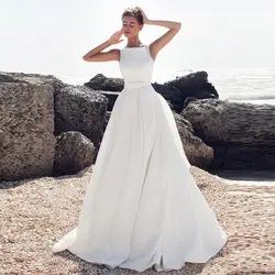 Verngo Свадебные платья Aline мягкие атласные винтажные элегантное платье для брачной церемонии платье для невесты без спинки Vestido De noiva 2019