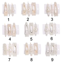 1 Набор, корейский стиль, имитация жемчуга, Декор, заколки для волос, металлический сплав, геометрические ВВ заколки, модные простые заколки, аксессуары для волос